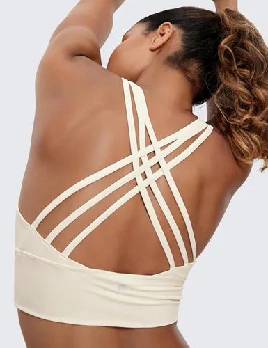 Miniatura 4 de CRZ YOGA Naked Feeling Criss Cross Longgline - Sujetadores deportivos para mujer, sin varillas, acolchados, con tirantes delgados, para yoga