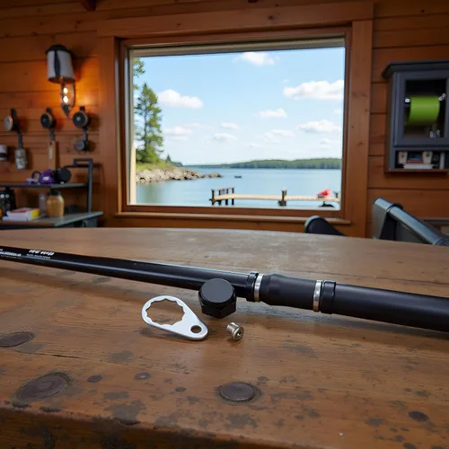 Miniatura 8 de Tornillos de carrete de pesca M7, tapas de tuerca, mango de carrete de pesca de metal, tuercas de manivela y placa de bloqueo de repuesto para placa