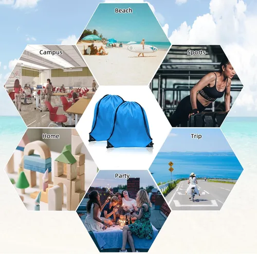 Miniatura 6 de GoodtoU Bolsas de cordón Mochila con cordón Bolsas de cincha Mochila de cuerda a granel Bolsa de deporte Nylon Draw String, Azul, Cordón