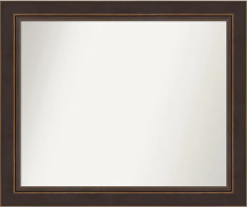Miniatura 195 de Amanti Art Espejo de baño de bronce para sobre el fregadero, 24 x 24 pulgadas, espejo cuadrado de bronce Lara para tocador, marco de madera