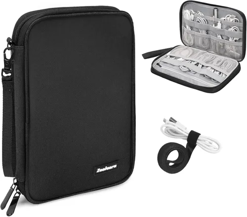 Organizador de cables de viaje, bolsa de cable, organizador de electrónica de viaje, bolsa de transporte de tecnología, estuche de transporte de