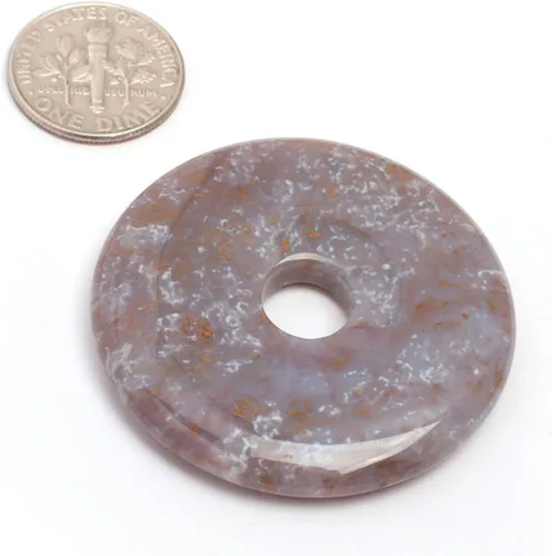 Miniatura 23 de JOE FOREMAN Anillo de cuarzo amatista natural de 1.181 in con colgante de donas circulares para hacer joyas, 1 unidad, Piedra