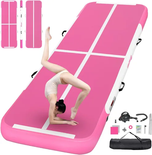 Miniatura 16 de FBSPORT - Colchonetas inflables de entrenamiento de 4 u 8 pulgadas de grosor, pistas de gimnasia para uso en el hogar, animadoras, yoga