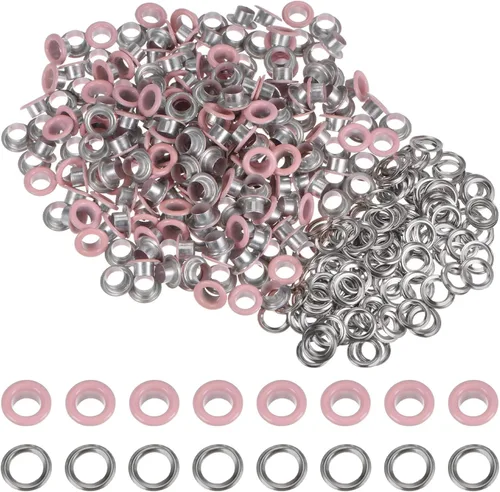 Miniatura 8 de HARFINGTON Juego de 200 ojales redondos de color de 0.394 pulgadas, ojales metálicos con arandelas para álbumes de recortes, zapatos, ropa, lona