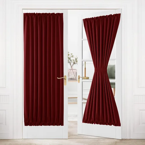 Miniatura 37 de DWCN Cortinas para puerta francesa: cortina térmica con bolsillo para barra para puertas con ventana de vidrio, puertas de cocina y patio