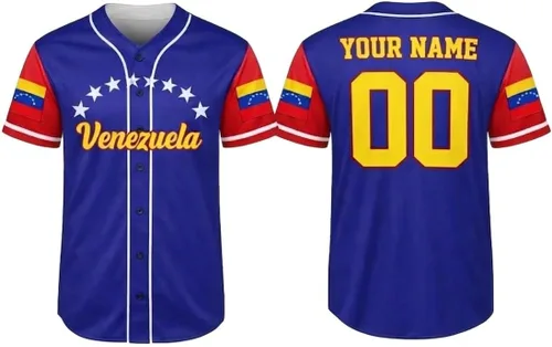 Miniatura 5 de Camiseta de béisbol de Venezuela, número de nombre personalizado, camisa de Beisbol Venezuela, camiseta deportiva de orgullo de la bandera