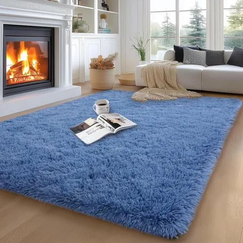 Miniatura 26 de qulint Alfombras de área de 5 x 7 pies para sala de estar, alfombra suave y esponjosa para dormitorio, alfombra de habitación de niños grandes, Gris