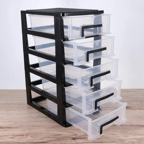 Miniatura 7 de PATKAW Gabinete de almacenamiento multifuncional de cinco capas, 8.3 x 5.9 x 12.3 pulgadas, 5 cajones de almacenamiento de plástico, caja