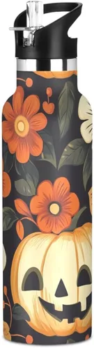 Miniatura 11 de Insulated Water Bottle with Straw Colorful Flowers Double Wall Vacuum Insulated Lightweight for Sport Gym Outdoor Travel School
