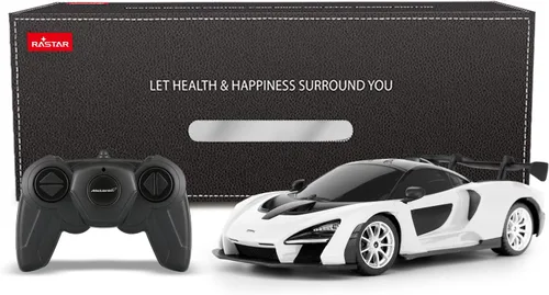 Miniatura 8 de RASTAR Juguete RC, McLaren Senna 1:24 Control remoto RC Car, Coche de juguete McLaren para niños - Blanco