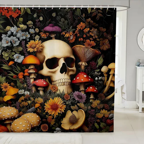 Miniatura 22 de Castle Fairy Cortinas de ducha con hojas de ginkgo, cortina de baño botánica de naturaleza verde, tela de plantas de acuarela, juego de decoración