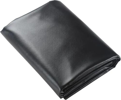 Miniatura 4 de Picheng Hojas de cuero sintético de vinilo: tela de piel sintética lisa negra impermeable de 54 x 36 pulgadas, tapicería de vinilo suave sintético