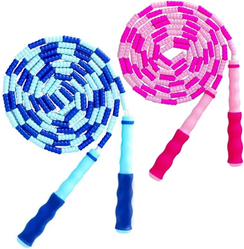 Miniatura 12 de Cuerda de saltar para niños, niñas y niños, cuerdas de saltar suaves con cuentas, cuerda de saltar ajustable, cuerda segmentada sin enredos