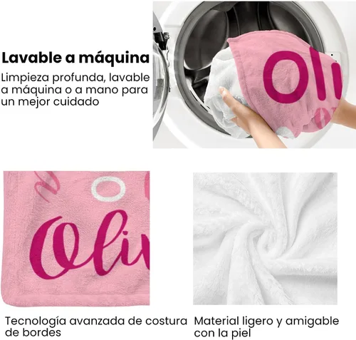 Miniatura 6 de Gudina Mantas y mantas personalizadas con nombre personalizado con nombre, manta de franela personalizada, regalos para niños, niñas, niños y bebés