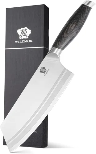 WILDMOK Cuchillo Carnicero de 7.8 Pulgadas, Cuchillos de Chef Chinos Ultra Afilados - Cuchillo de Cocina para Picar, Acero Alemán y Mango Ergonómico