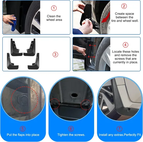 Miniatura 6 de BDFHYK Protectores contra salpicaduras de barro, 4 protectores de lodo laterales delanteros y traseros compatibles con Jeep Cherokee 2019-2020 5ª