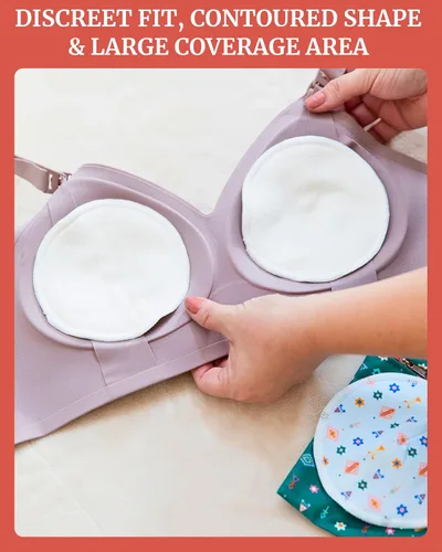 Miniatura 5 de Almohadillas de lactancia - Almohadillas para el pecho para fugas de leche - Almohadillas de lactancia reutilizables y lavables - Mantente seco por