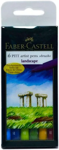 Miniatura 5 de Faber-Castell Pitt Artist Pen Mangaka Wallet - 6 marcadores de artista con ilustración de manga de tinta India (negro y gris)