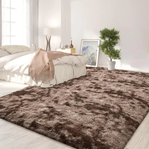 Miniatura 131 de FlyDOIT Alfombras Grandes para Sala de Estar, 5x8 Pies Alfombra Shaggy Teñida con Tie-Dye Gris Oscuro, Alfombras Mullidas Tipo Manta, Alfombras