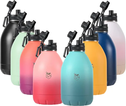 Miniatura 6 de Boulder Bee Botellas de agua aisladas de 64 onzas Acero inoxidable para bebidas frías y calientes Botella de agua de gimnasio de doble pared
