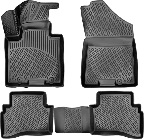 Miniatura 10 de RizLiner Alfombrillas de goma 3D para automóvil Kia K4 2025-2026, medidas con láser, para todo tipo de clima, resistentes, impermeables, sin olor