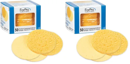 Miniatura 5 de ForPro Professional Collection Esponjas faciales comprimidas de alta calidad, 50 esponjas de celulosa para limpieza facial, exfoliación y Natural