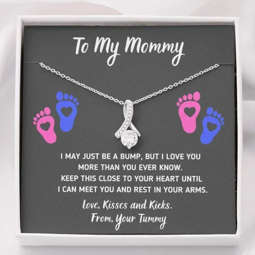 Miniatura 18 de Collar de joyería de pies de bebé, regalos para mamá por primera vez, collar para mamá a mi mamá, regalos para mujeres embarazadas, mamá futura ser