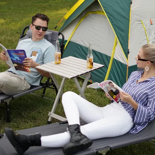 Miniatura 2 de SUNNYFEEL Mesa de camping plegable – Mesa de picnic portátil de aluminio ligero, 18.5 x 18.5 x 24.5 pulgadas para cocinar, playa, senderismo