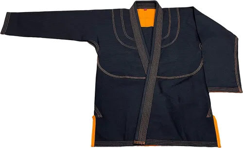 Miniatura 4 de Bjj Gi Con Puntada Naranja Bjj Gi Jiu Jitsu Kimonos Gi 100% Algodón Perl Tejido 450GSM