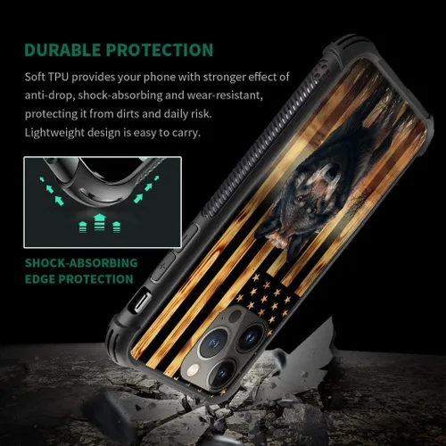 Miniatura 7 de DAIZAG Compatible con iPhone 13 Pro Max, Funda de TPU Protectora Anti-Arañazos Todo En Uno, Fundas para Hombre Mujer - Motivo de Madera Americana