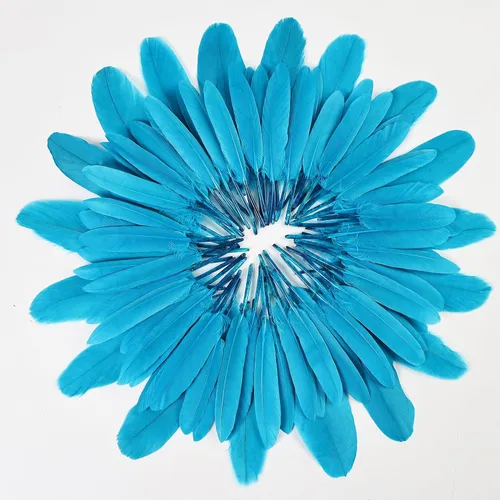 Miniatura 5 de iHUFeather 270 plumas de ganso azul aguamarina para manualidades, 2 estilos de 4 a 7 pulgadas, plumas naturales a granel para bricolaje, cosplay