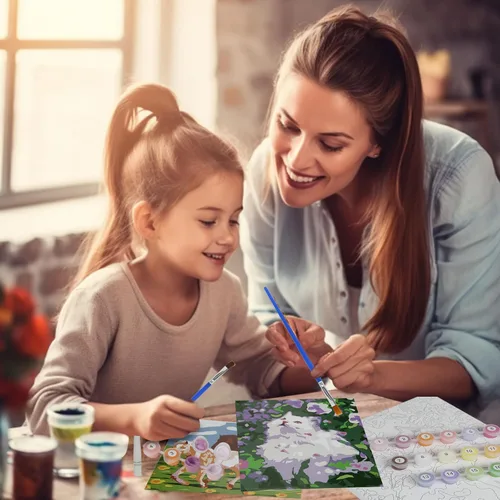 Miniatura 5 de Pintura por números para niños de 8 a 12 años - Juego de pintura acrílica, pintura por números, brilla en la oscuridad, manualidades DIY, incluye 3