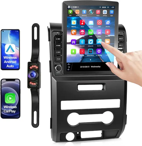 【4G+64GB】 Radio de Coche Estéreo con Apple Carplay Inalámbrico y Android Auto para Ford F150 2009-2014, Radio con Pantalla Táctil IPS de 9.7
