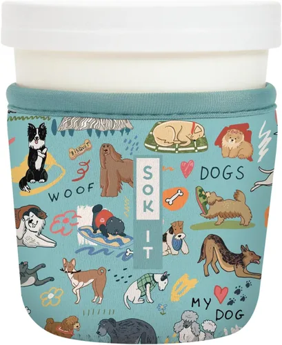 Miniatura 177 de Sok It IceCreamSok - Funda de neopreno aislada (flores abstractas, pintas de helado cónicas)
