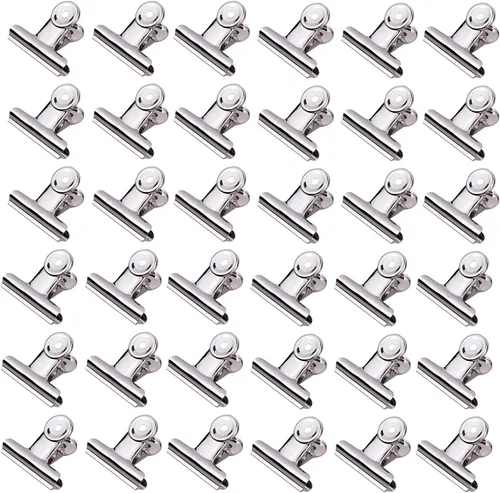 Miniatura 17 de Clips pequeños para carpeta, paquete de 96, 3/4 pulgadas, estándar de 0.748 in, negro, capacidad de 0.31 pulgadas, abrazadera plegable, clips