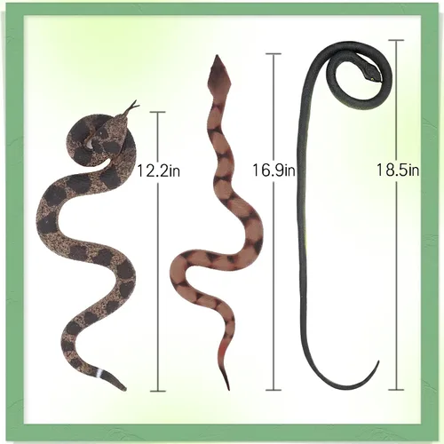 Miniatura 2 de Serpientes falsas de goma, juguete de serpiente de goma realista para mantener a los pájaros alejados para el jardín, juguetes de broma