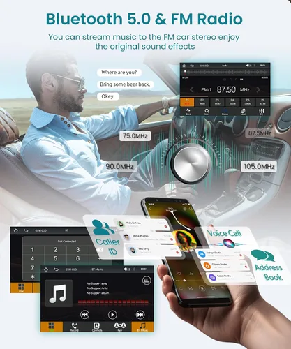 Miniatura 4 de Radio DIN individual con CarPlay con cable y Android Auto, pantalla táctil HD de 7 pulgadas, estéreo de coche de un solo DIN con enlace de espejo