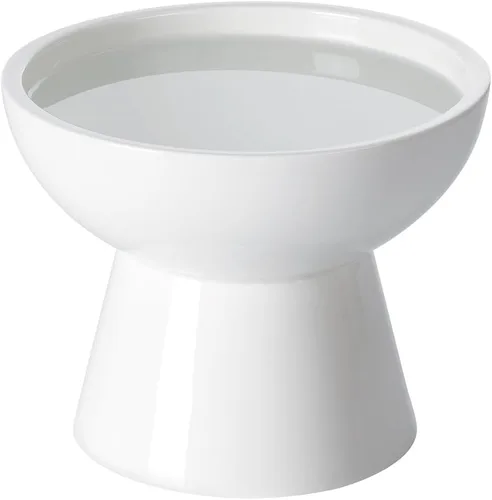 Juego de cuencos elevados para comida y agua de LoeJan para gatos, cuencos de cerámica extra anchos y elevados, comedero anti-vómito sin bigotes