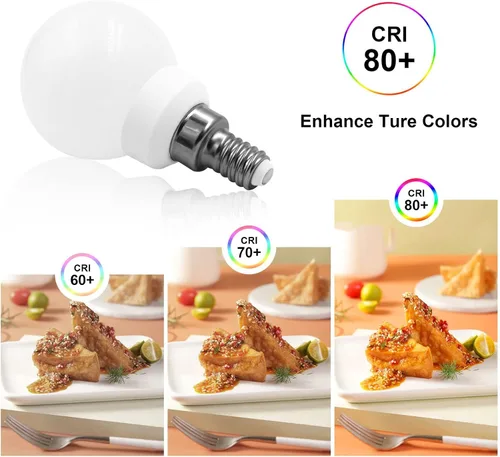 Miniatura 4 de Bombilla LED de 3000 K, luz blanca cálida para candelabro E12, bombillas de 110 V 3 W G14/G45, bombillas pequeñas 25 W equivalente a 260 lúmenes