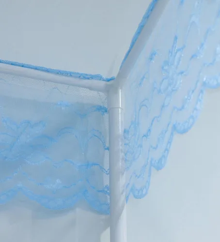 Miniatura 8 de naturetalk Dosel de cama, mosquitera de princesa para niñas y adultos, con tres puertas, diseño de encaje rectangular (Azul bebé, King)
