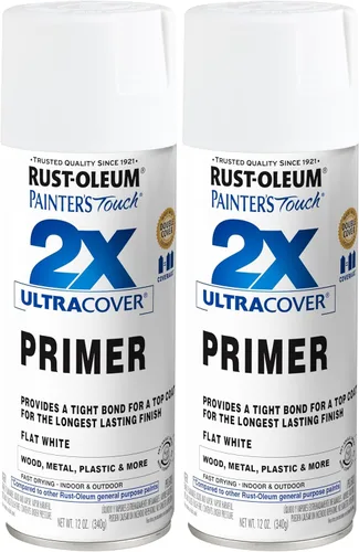 Miniatura 14 de Rust-Oleum 334017 Painter's Touch 2X Ultra Cover - Imprimación en aerosol, 12 onzas, gris plano, (paquete de 1)