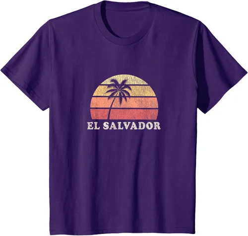 Miniatura 26 de El Salvador Vintage 70s Retro Throwback Design Camiseta, Azul