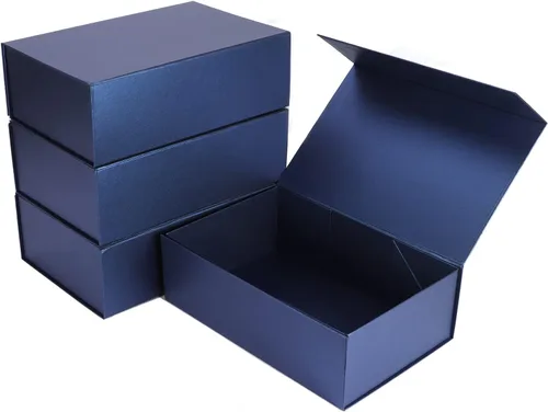 Miniatura 33 de Paquete de 4 Cajas de Regalo de 12x6x4 Pulgadas con Tapas de Cierre Magnético, Caja Negra Magnética para Boda, Propuesta de Padrinos y Damas