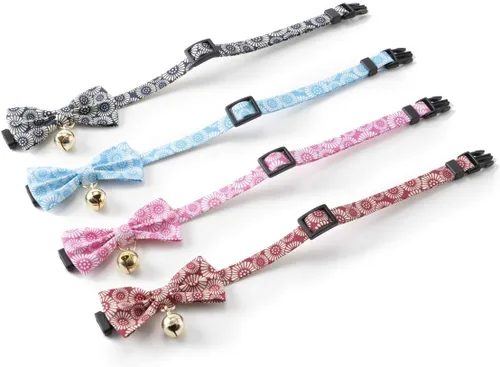Miniatura 5 de Necoichi Kiku Ribbon Bow Tie Cat Collar (azul bebé)