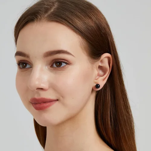 Miniatura 119 de Natural Stone Stud Earrings for Women 8mm Sterling Silver Genuine Gemstone Earrings Handmade Sterling Silver Crystal Stud Earrings for Women