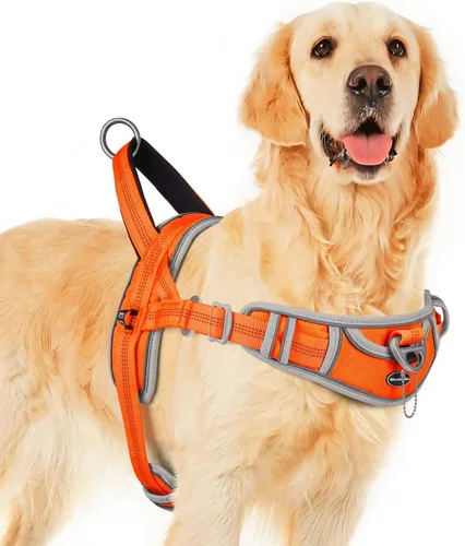 Miniatura 21 de ADVENTUREMORE Arnés para perros grandes, antitirones, arnés deportivo para perro, reflectante, transpirable, chaleco para perro, a prueba de Al