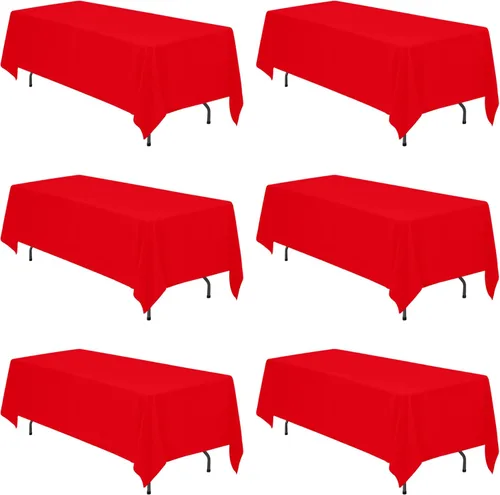 Miniatura 124 de BRILLMAX 6 Pack de Manteles Azul Marino para Mesas Rectangulares de 8 Pies 90 x 156 Pulgadas - 8 pies Mantel Rectangular a Granel de Lino