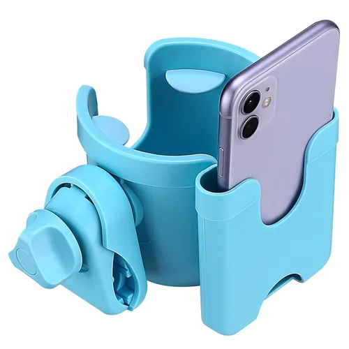 Miniatura 13 de Suranew - Portavasos universal para cochecito, portabebidas ajustable con soporte para teléfono para cochecito de bebé, silla de ruedas, andador