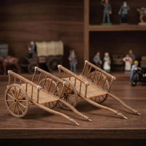 Miniatura 6 de STOBOK Carro de cultivo en miniatura, modelo de casa de muñecas, carretillas en miniatura, carrito de simulación, adornos de paisaje, carro antiguo