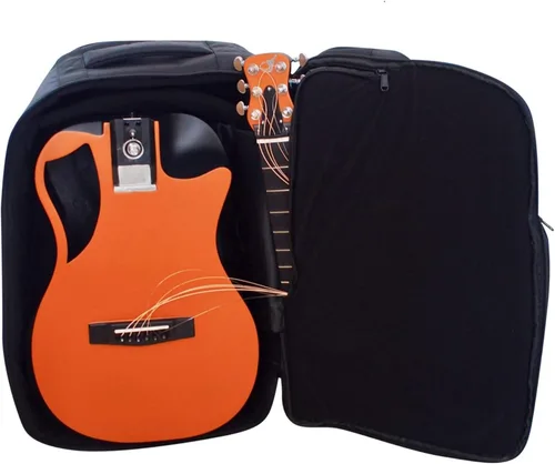 Miniatura 13 de Journey Instruments Guitarra de viaje de fibra de carbono – OB660M Guitarra acústica de bajo portátil con sistema plegable patentado – Estuche